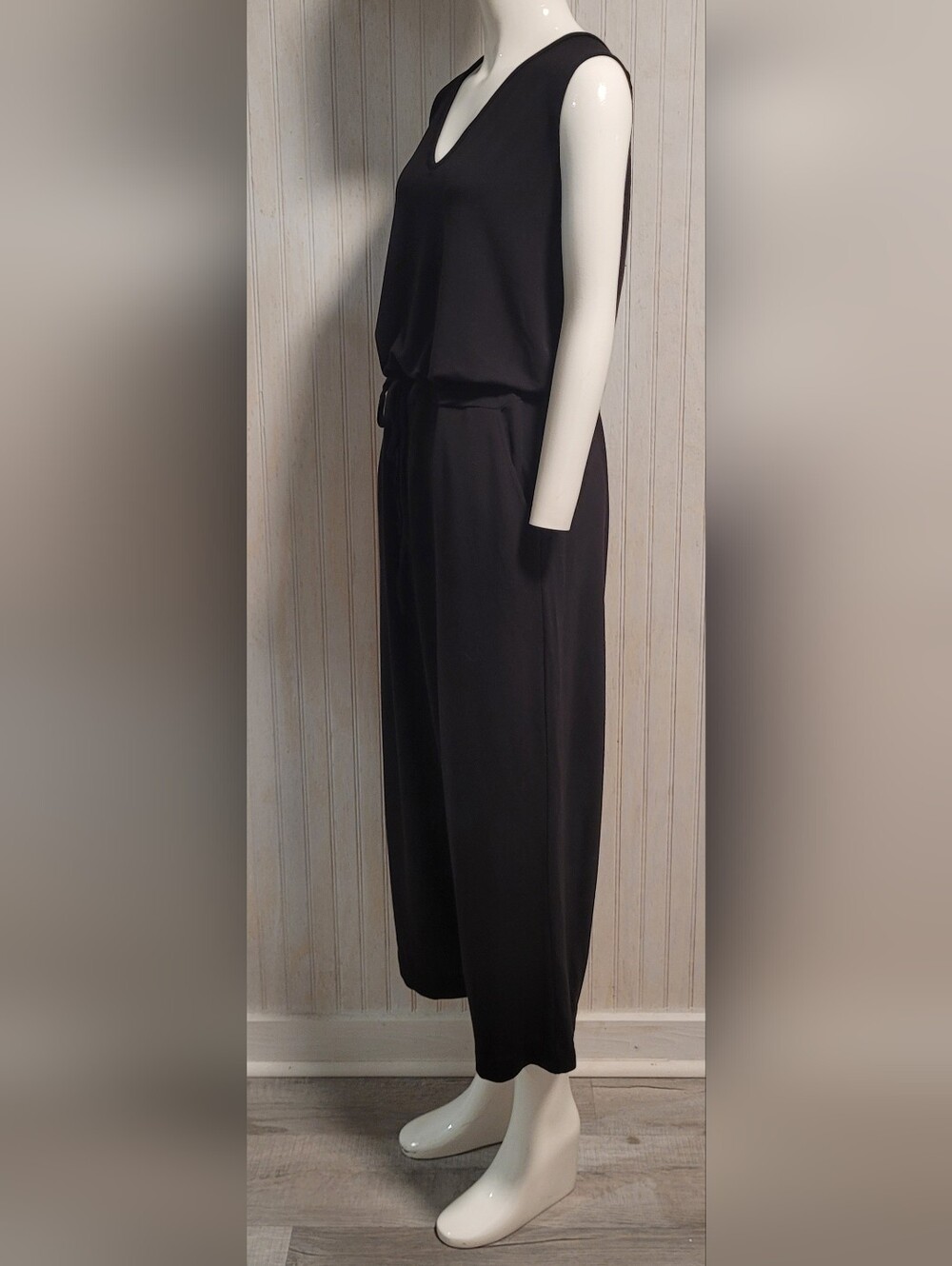 ​Quince French Terry Modal Sleeveless Jumpsuit Black EUC Size XL - Picture 3 of 16